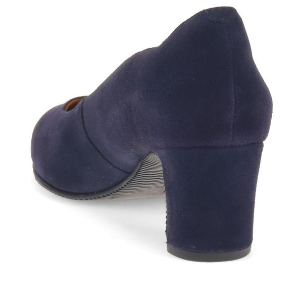 Jones Bootmaker Women's ZoeyWide Leather Court Shoes - Navy Suede