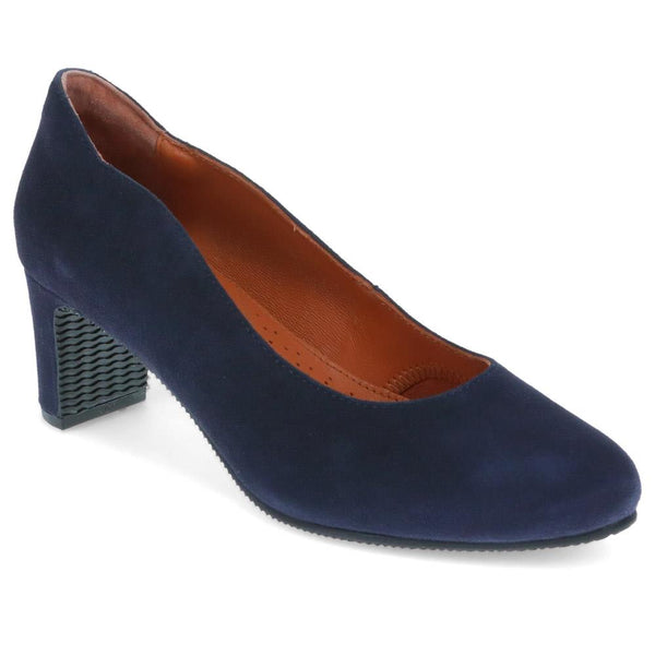 jones bootmaker Women's ZoeyWide Leather Court Shoes - Navy Suede