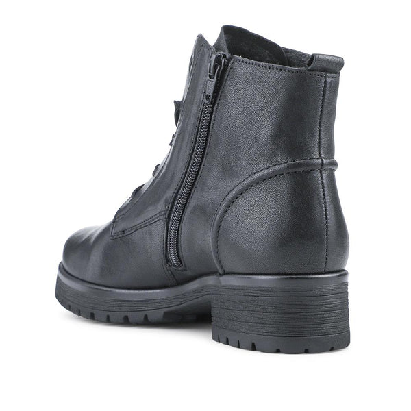 Jones Bootmaker Women's Zumba Gabor Wide Fit Leather Ankle Boots - Black