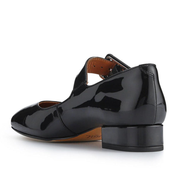 Jones Bootmaker Women's Zuri Leather Mary Janes - Black Patent