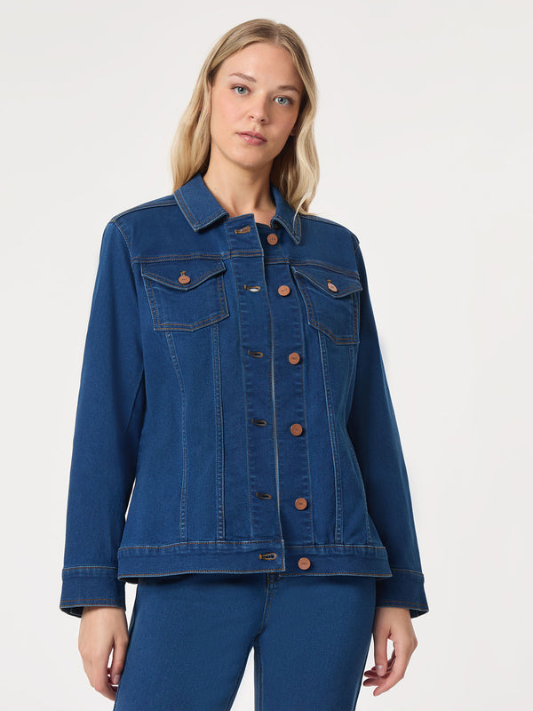 Jones New York Denim Belted Button-Front Jacket Phoenix Wash