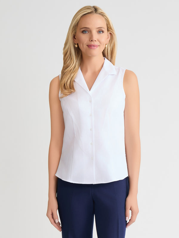 Jones New York Easy-Care Sleeveless Button-Up Shirt