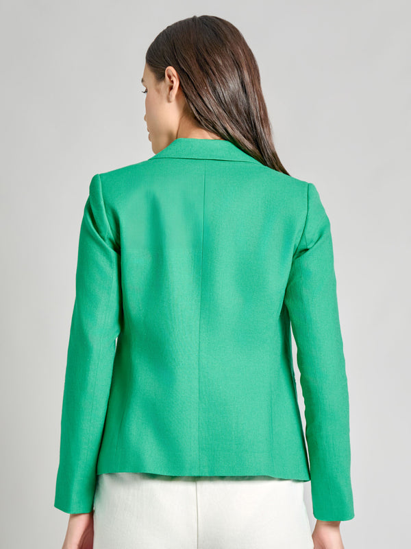 Jones New York Faux Double Breasted Blazer Linen Blend