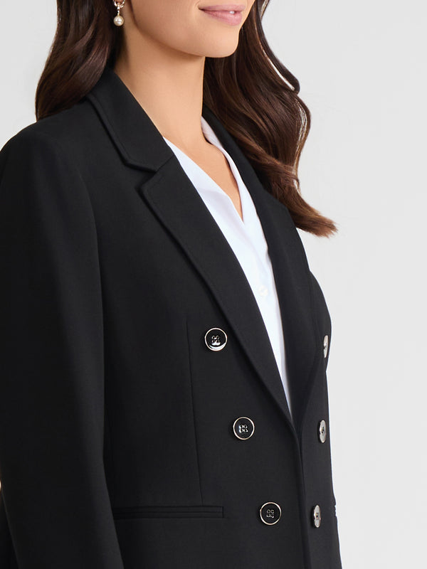 Jones New York Faux Double Breasted Jacket Modern Compression