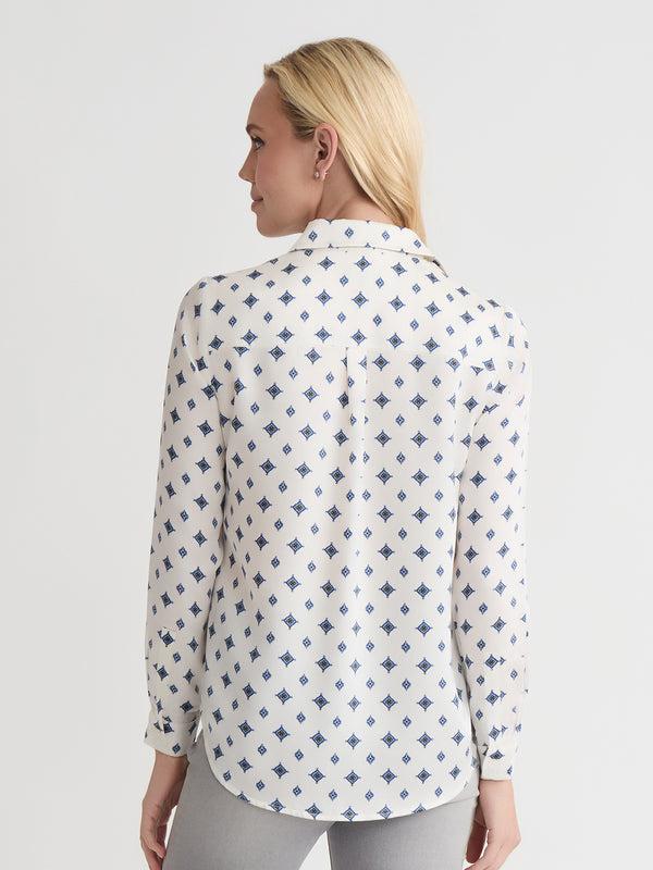 Jones New York Button Down Blouse Satin Twill