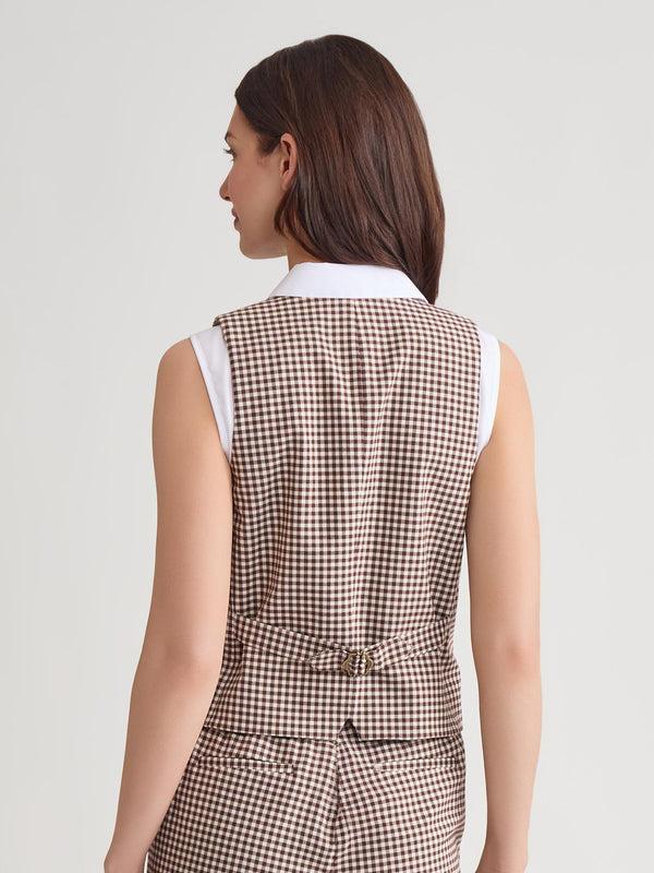 Jones New York Button-Front Vest Stretch Tweed