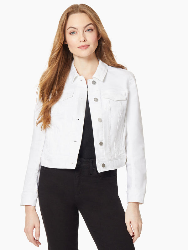jones new york Classic Denim Jacket Soft White