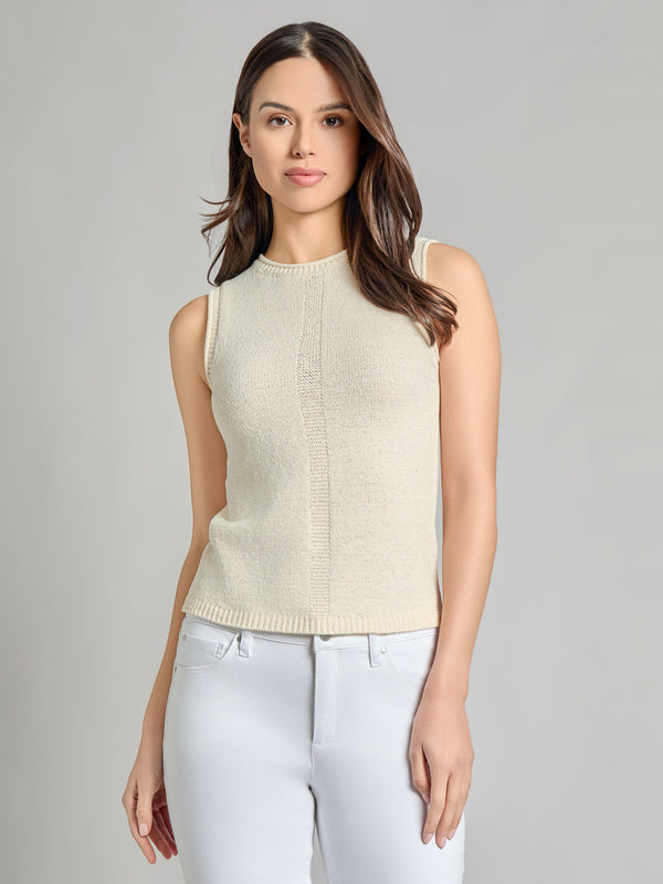 jones new york Crew Neck Knit Tank Top