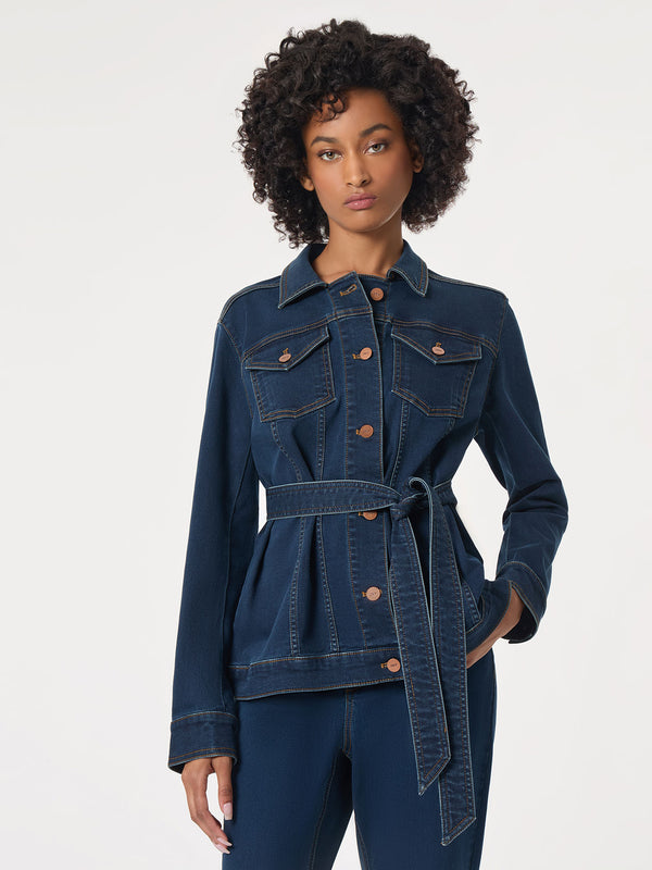 jones new york Denim Belted Button-Front Jacket