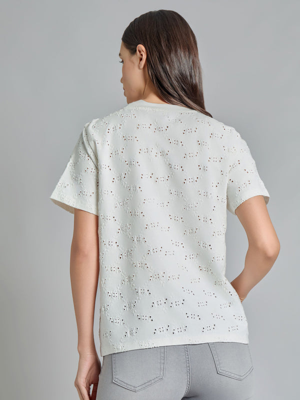 Jones New York Eyelet Pocket Tee