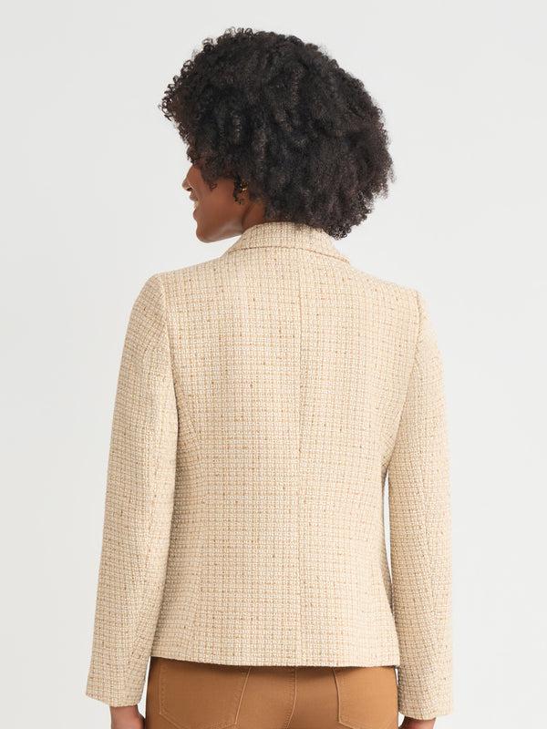 Jones New York Faux Double Breasted Blazer Tweed