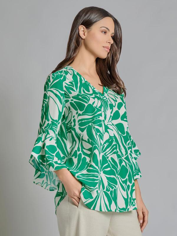 Jones New York Flutter Sleeve Blouse