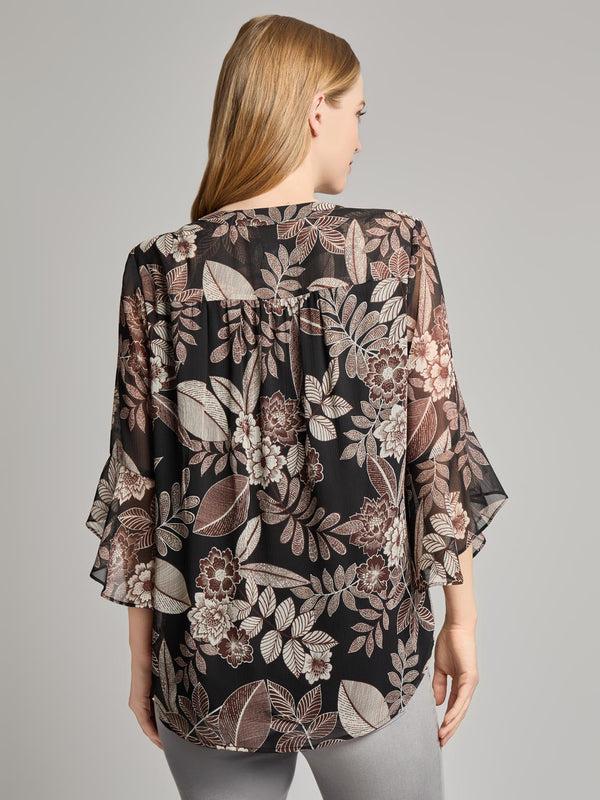 Jones New York Flutter Sleeve Blouse