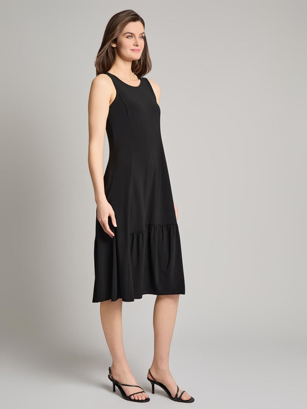 Jones New York High Low Flounce Dress Knit Jersey