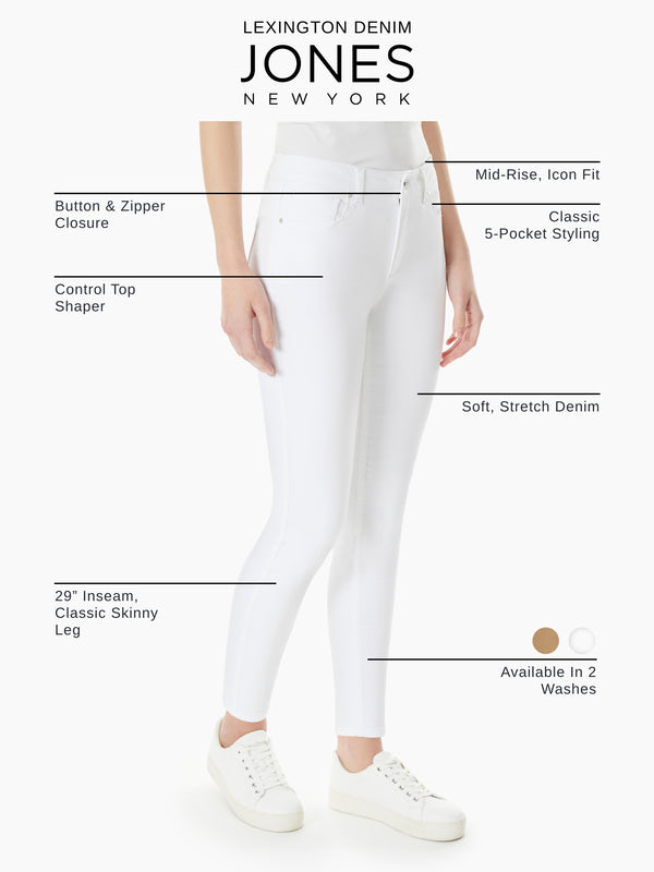 Jones New York Lexington Skinny Jeans Soft White
