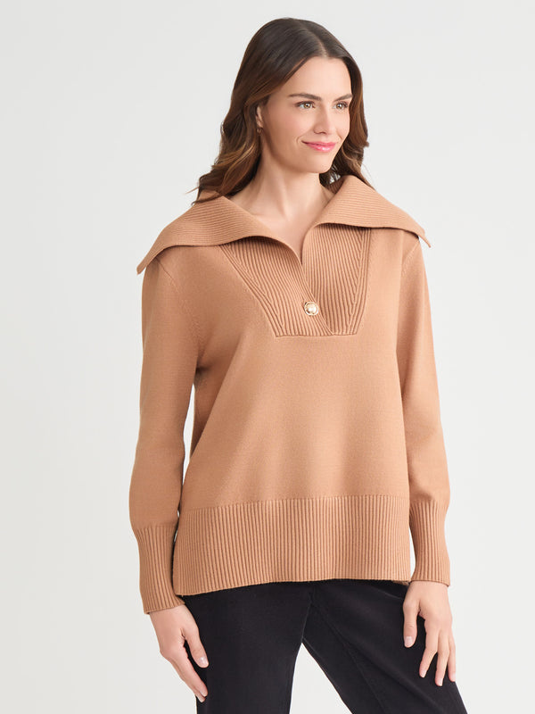Jones New York Oversized Collared Sweater