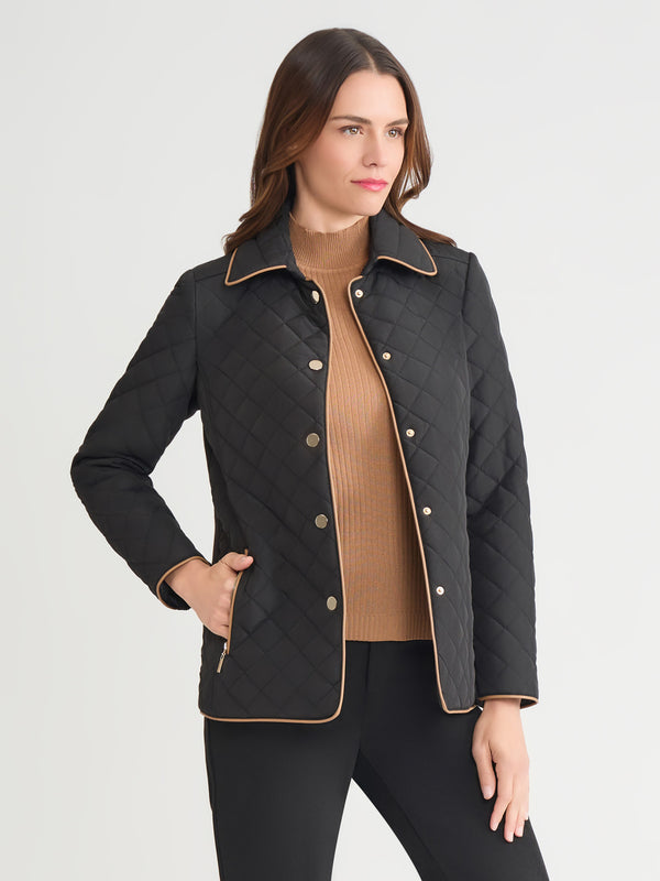 Jones New York Petite Five-Button Quilted Jacket