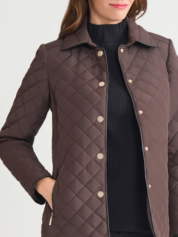 Jones New York Petite Five-Button Quilted Jacket