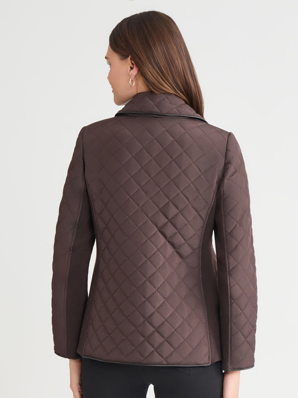 Jones New York Petite Five-Button Quilted Jacket