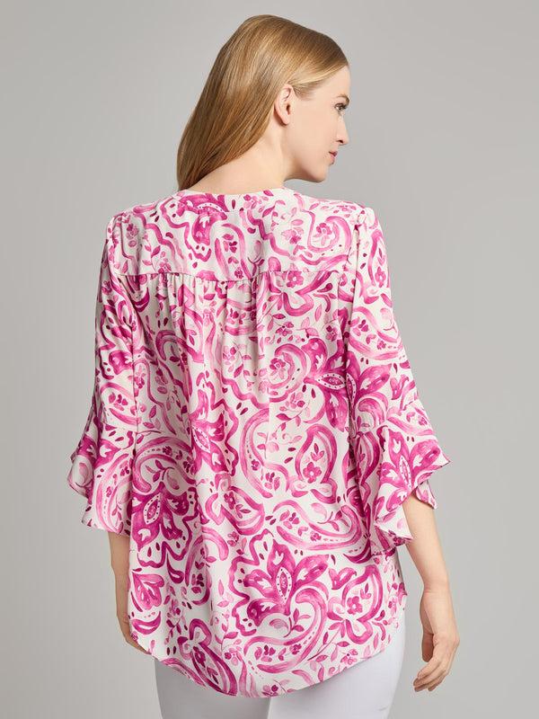 Jones New York Petite Flutter Sleeve Blouse