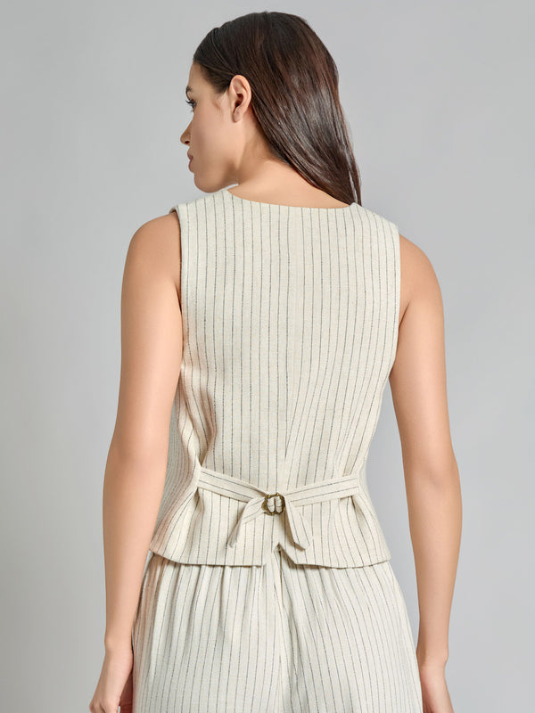 Jones New York Pinstripe Vest Viscose Blend