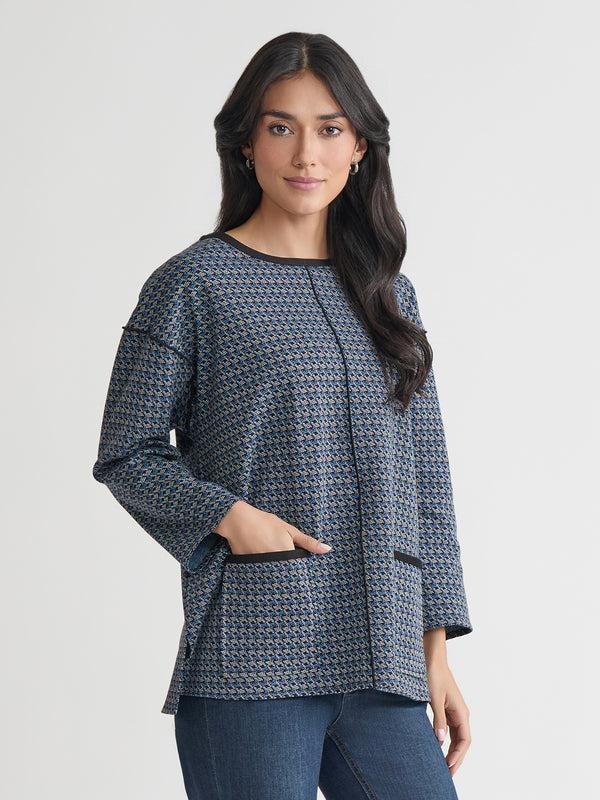 Jones New York Plus Binding Edge Top Serenity Knit