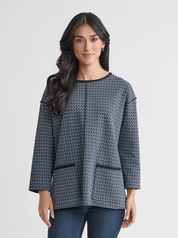 jones new york Plus Binding Edge Top Serenity Knit