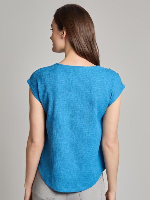 Jones New York Plus Drop Shoulder Textured Top