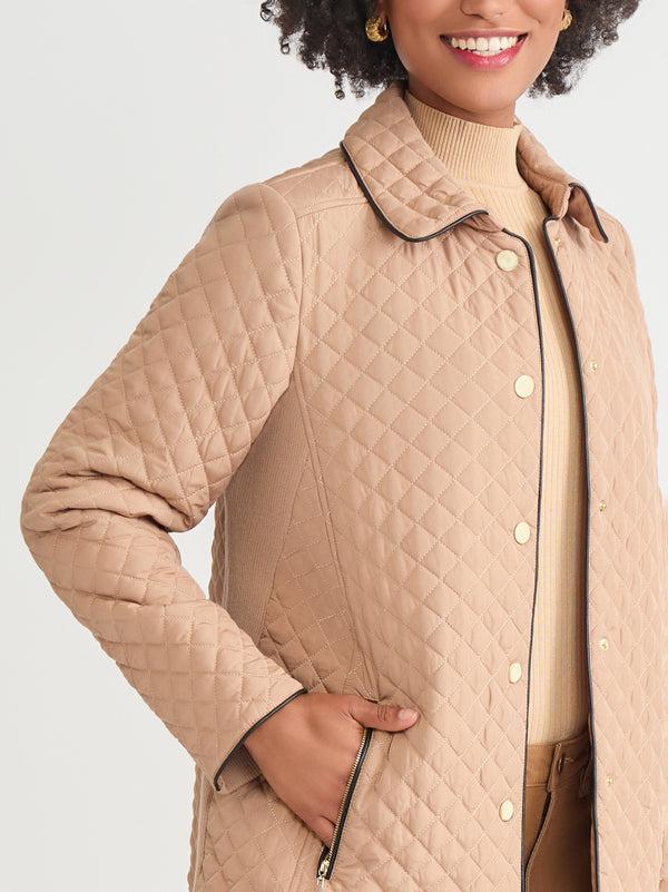 Jones New York Plus Five-Button Quilted Jacket