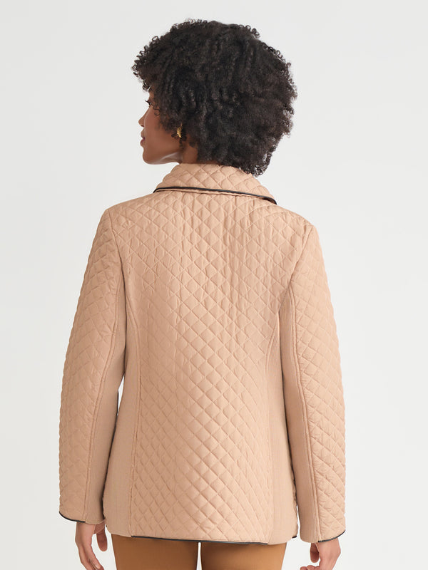 Jones New York Plus Five-Button Quilted Jacket