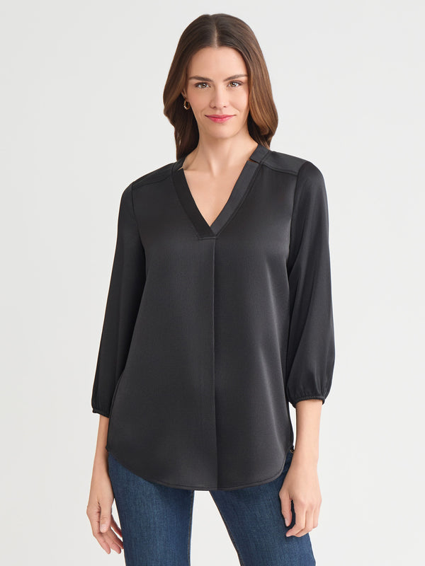 jones new york Plus Kelly Blouse Hammered Satin