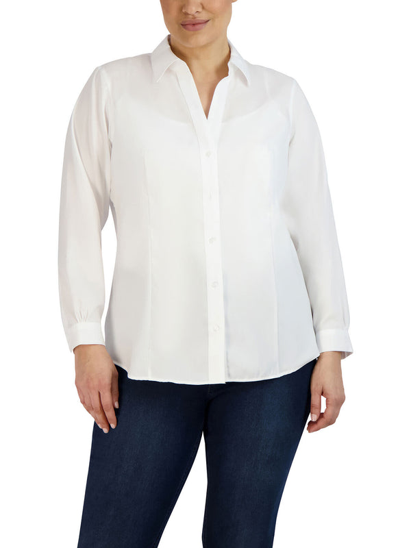 jones new york Plus Size Easy-Care Button-Up Shirt