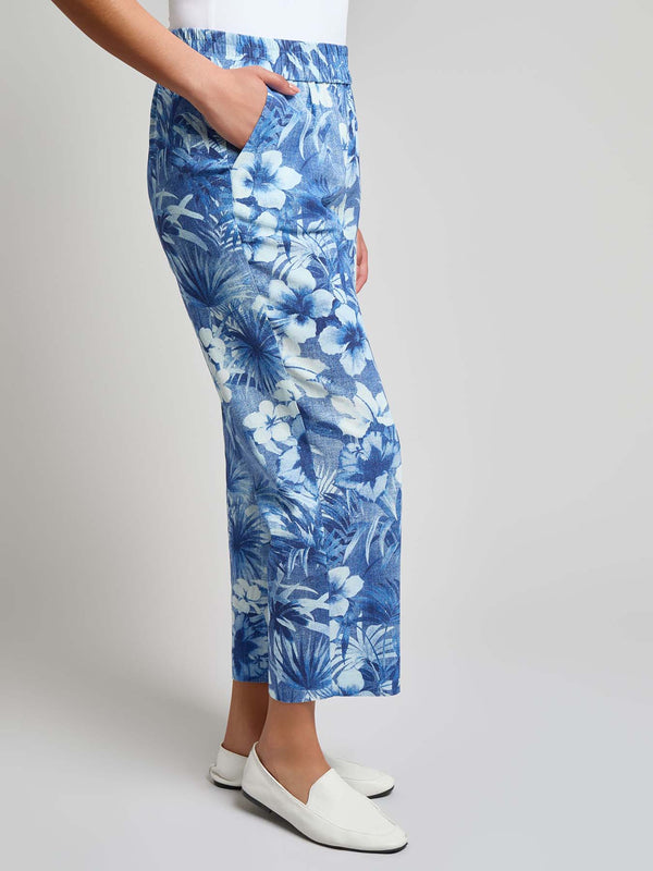 Jones New York Pull-On Cropped Pant Linen Blend