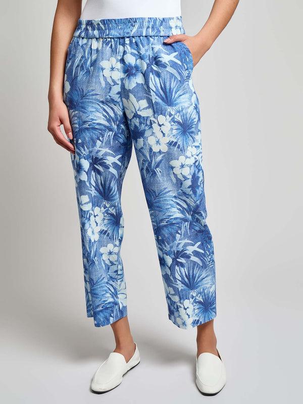 jones new york Pull-On Cropped Pant Linen Blend