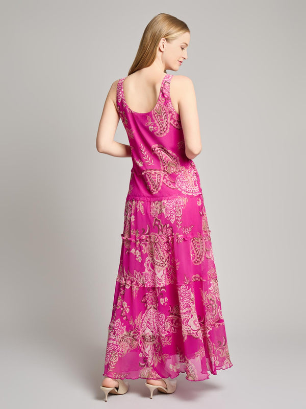 Jones New York Scoop Neck Tiered Maxi Dress