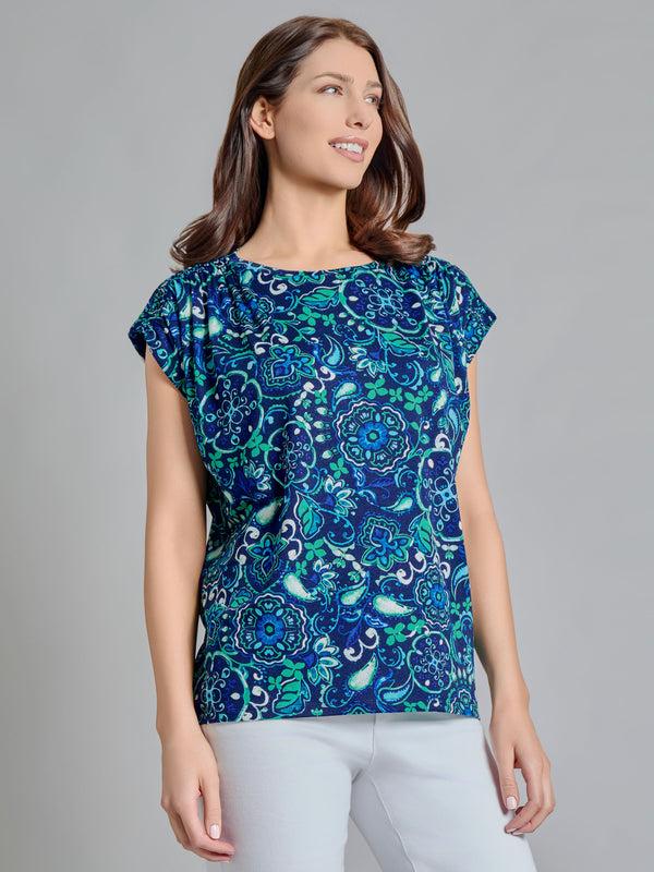 Jones New York Shirred Shoulder Top