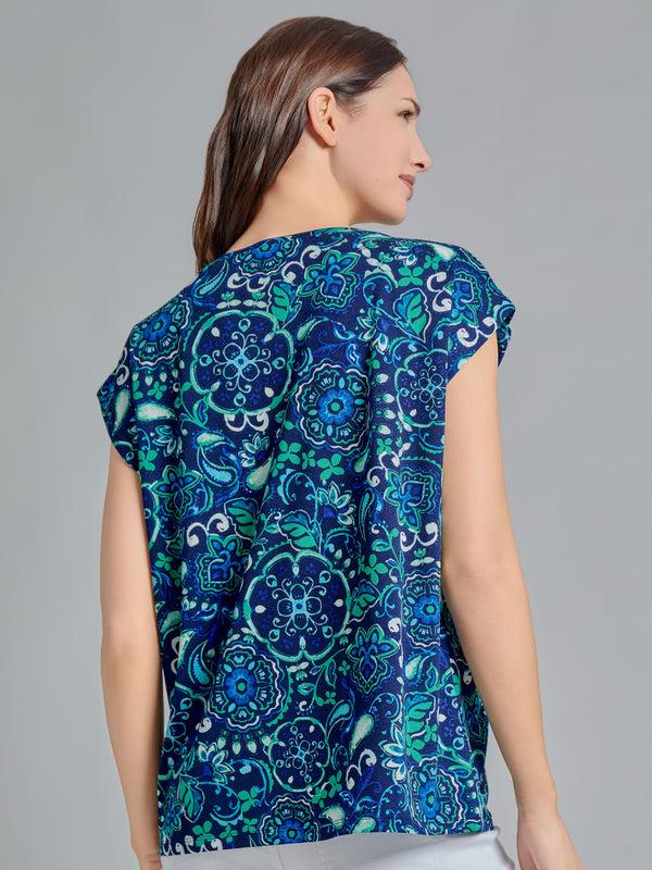 Jones New York Shirred Shoulder Top