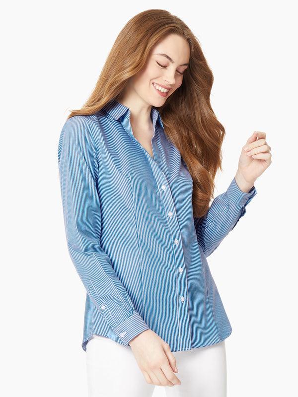 Jones New York Striped Easy-Care Button-Up Shirt
