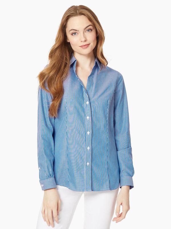 jones new york Striped Easy-Care Button-Up Shirt