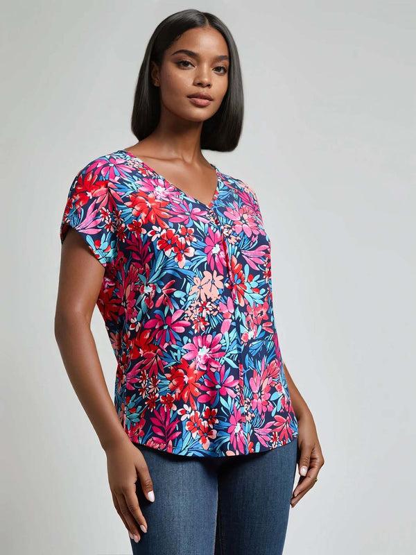 Jones New York V-Neck Seam Detail Tee