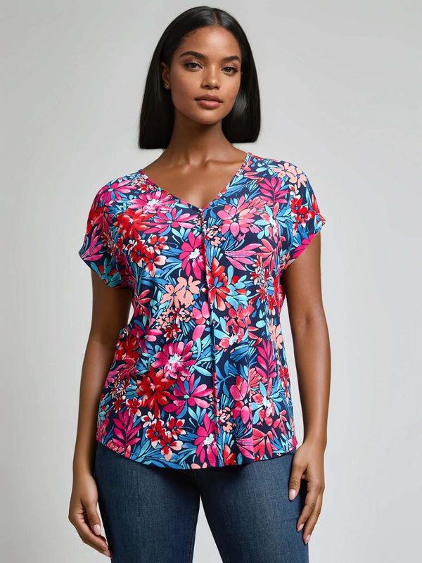 jones new york V-Neck Seam Detail Tee