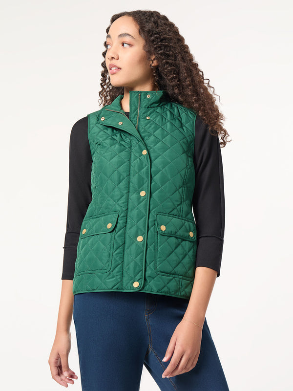 Jones New York Zip-Front Quilted Vest