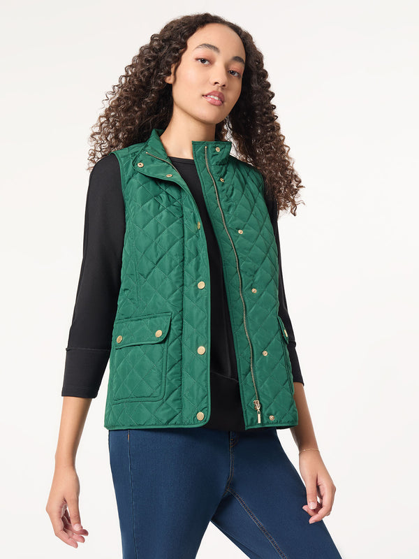 jones new york Zip-Front Quilted Vest