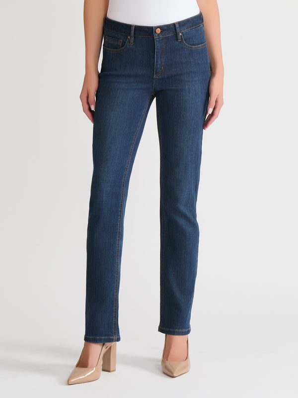 jones new york Lexington Straight Leg Jeans Indigo Westpoint Wash