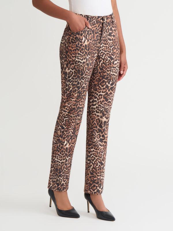 Jones New York Lexington Straight Leg Pants Printed Suede
