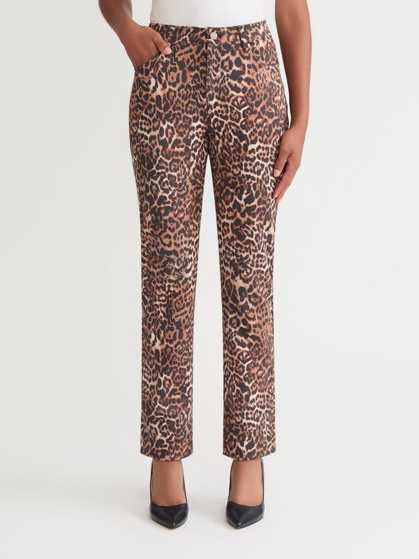 jones new york Lexington Straight Leg Pants Printed Suede