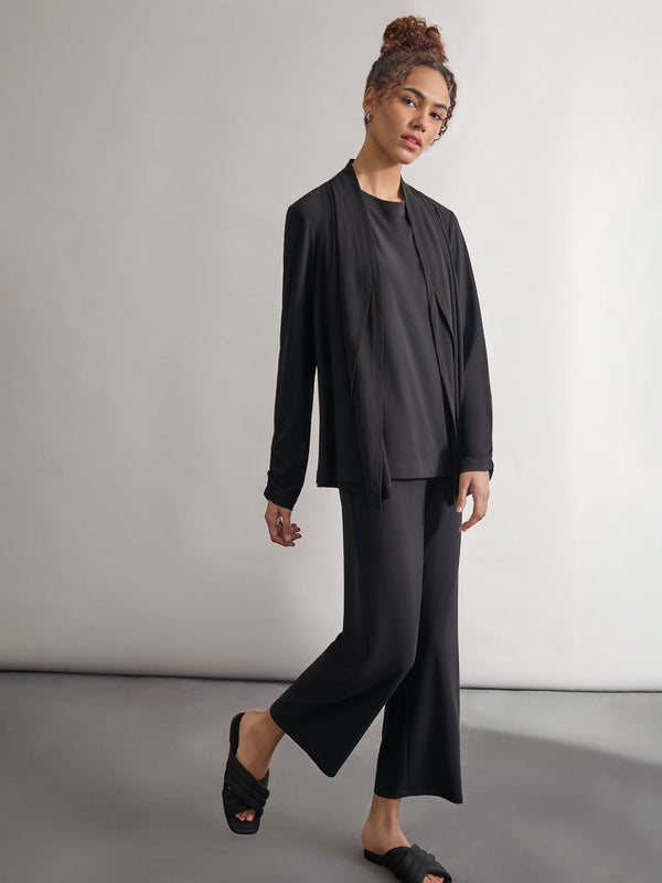 Jones New York Long Sleeve Double Layer Cardigan Moss Crepe