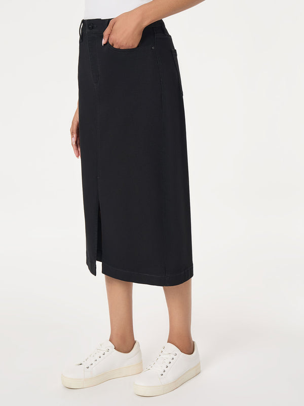 Jones New York Midi Denim Front Slit Skirt Onyx Wash