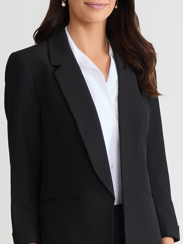 Jones New York Notch Collar Rolled Cuff Bi-Stretch Blazer