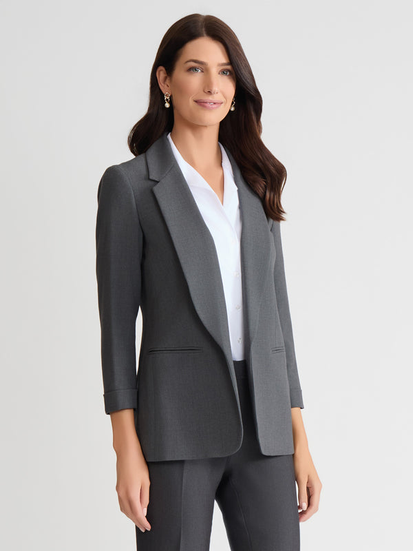 Jones New York Notch Collar Rolled Cuff Bi-Stretch Blazer